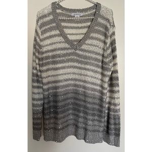 Liz Claiborne Knit Silver Sequins Top Sweater XL